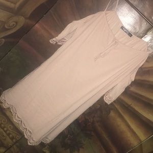 Pastel/soft pink boho off shoulders dress